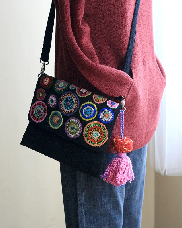 Allium Embroidered Wool Handbag