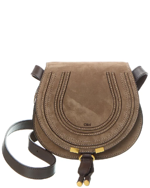 Chloé Marcie Small Suede & Leather Saddle Bag