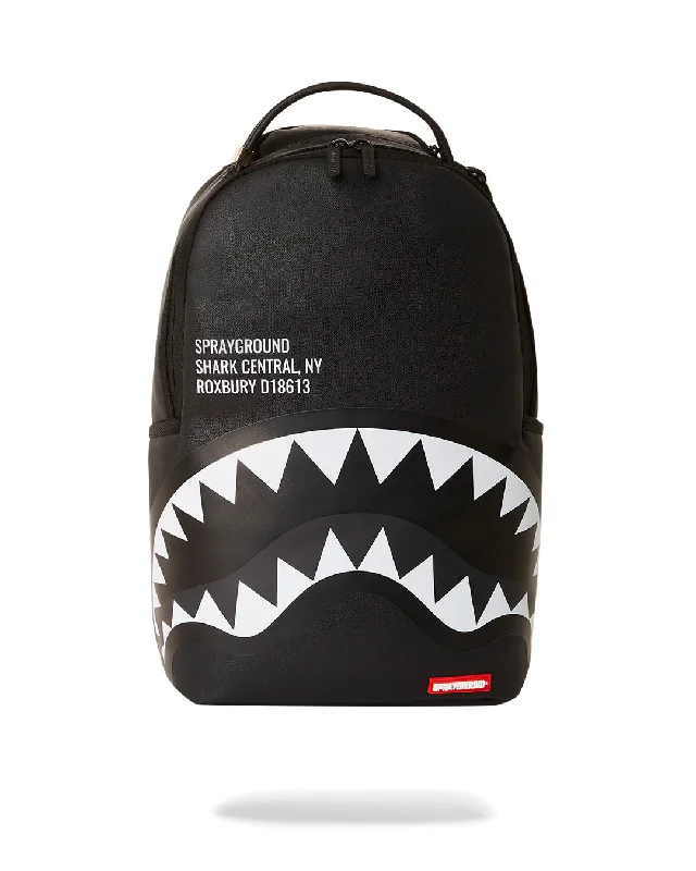 Sprayground Backpack SHARK CENTRAL 2.0 BLACK ON GREY SP DLXSV Black