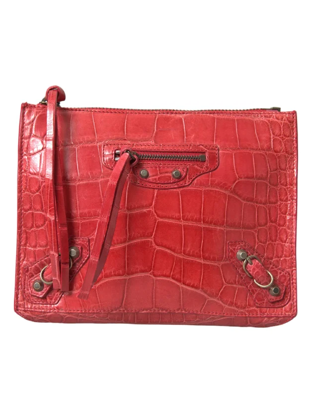 Balenciaga Exotic  Alligator Leather Women's Clutch