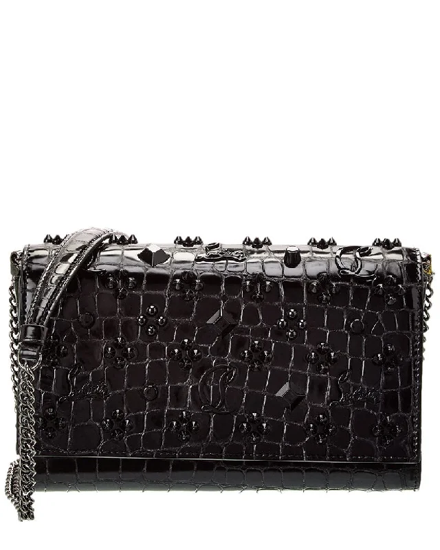 Christian Louboutin Paloma Alligator-Embossed Leather Clutch