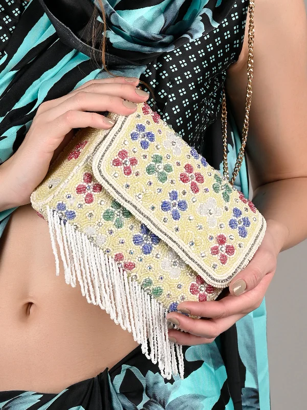 Odette Multi Color Tasseled Clutch For Women