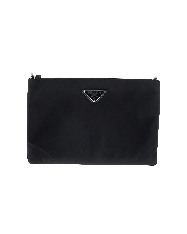 Prada Re-Nylon Clutch in Black Nylon