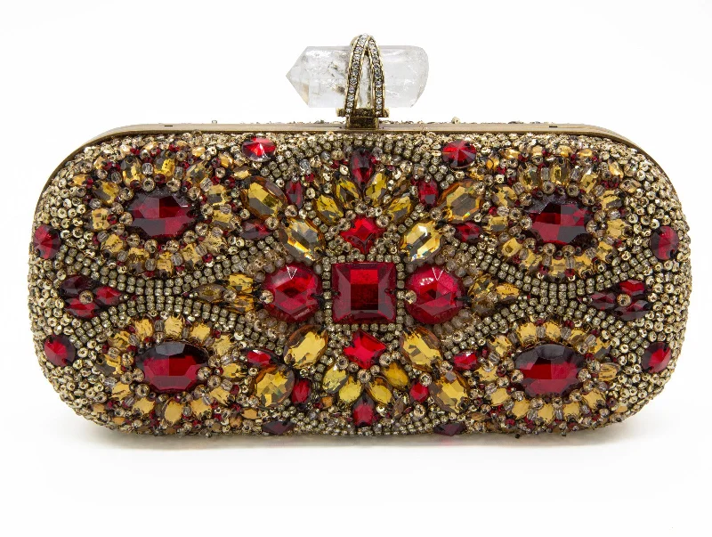 Rhinestone Embossed Clutch Bag