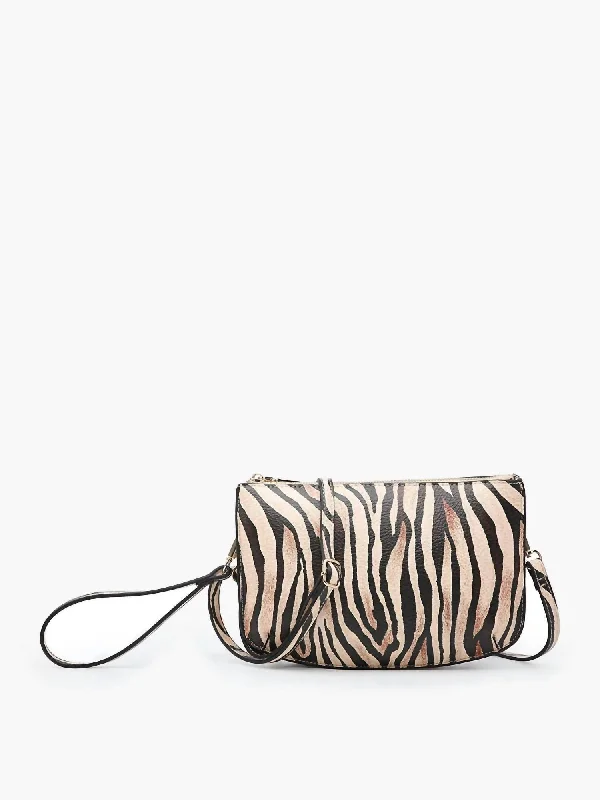 Women's Mila Monogramable Clutch Crossbody Bag In Tiger Print