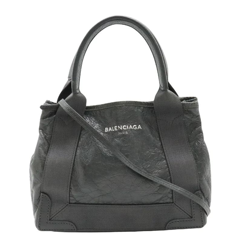 Balenciaga Navy Cabas  Leather Tote Bag (Pre-Owned)