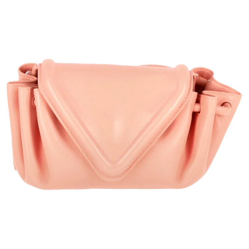 Bottega Veneta Small Beak Crossbody Bag in Pink Leather