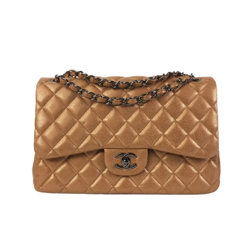 Chanel Classic Flap Jumbo Gold Caviar