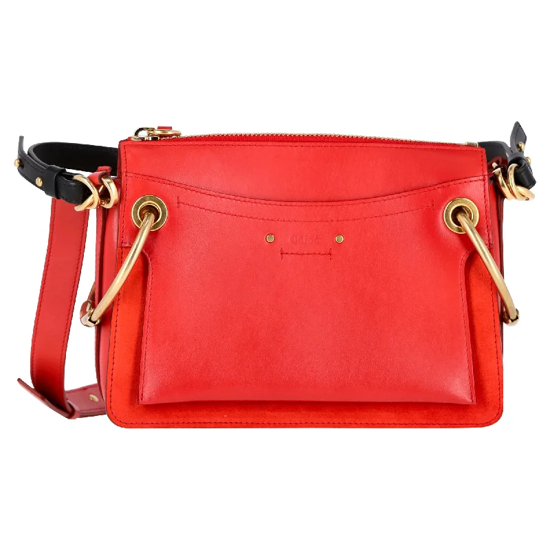 Chloé Small Roy Shoulder Bag in Red Leather