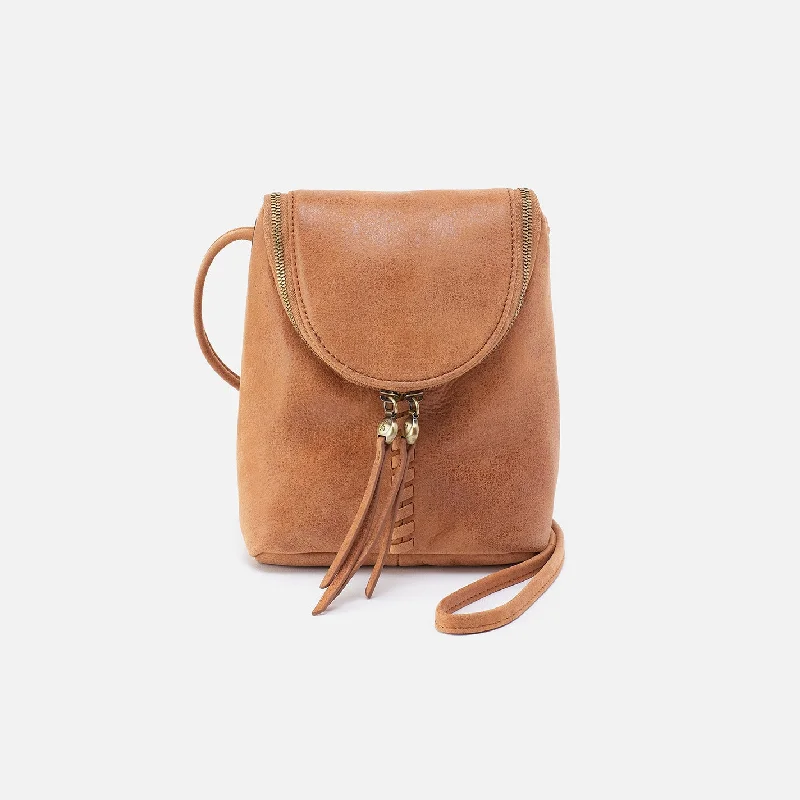 Fern Crossbody In Buffed Leather - Whiskey