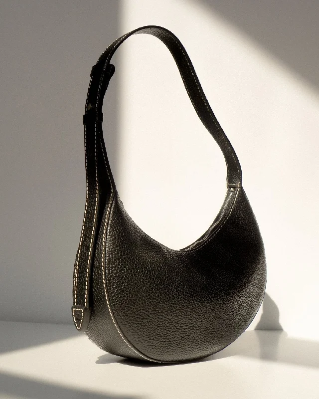 Lola Baguette Bag | Black Pebble Flash Sale On Handbags
