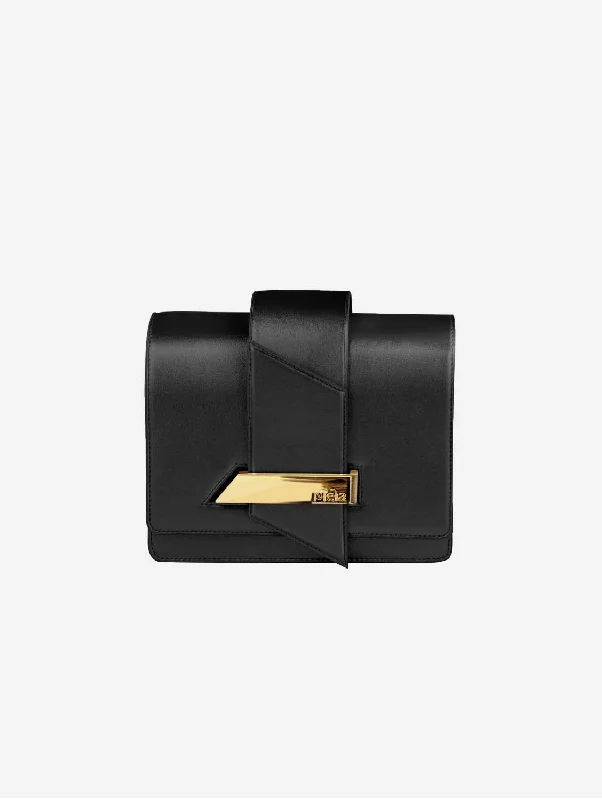 Nora Apple Leather Vegan Crossbody Bag | Black