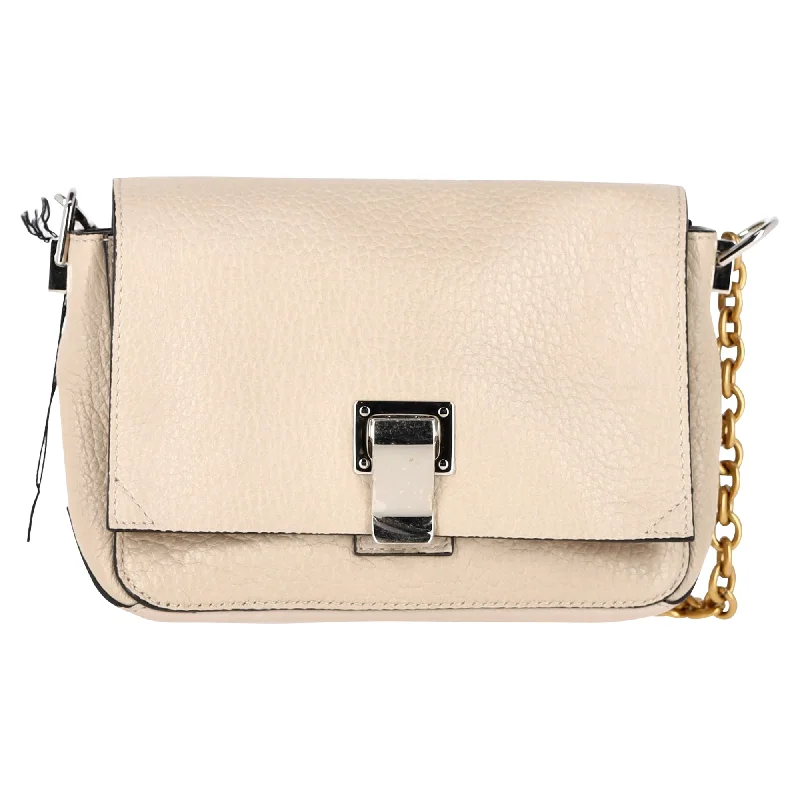 Proenza Schouler Small Courier Pebbled Crossbody Bag in White Leather