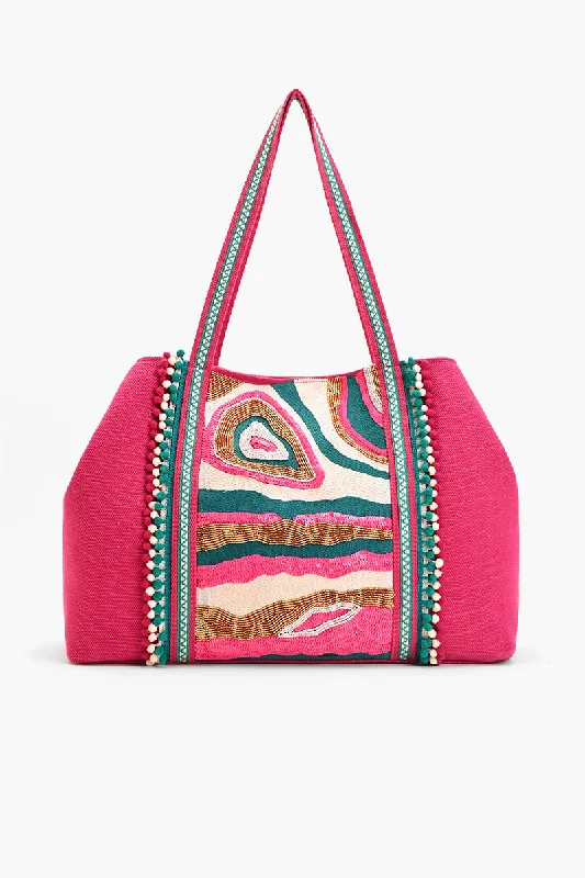 Rock n roll Embellished tote