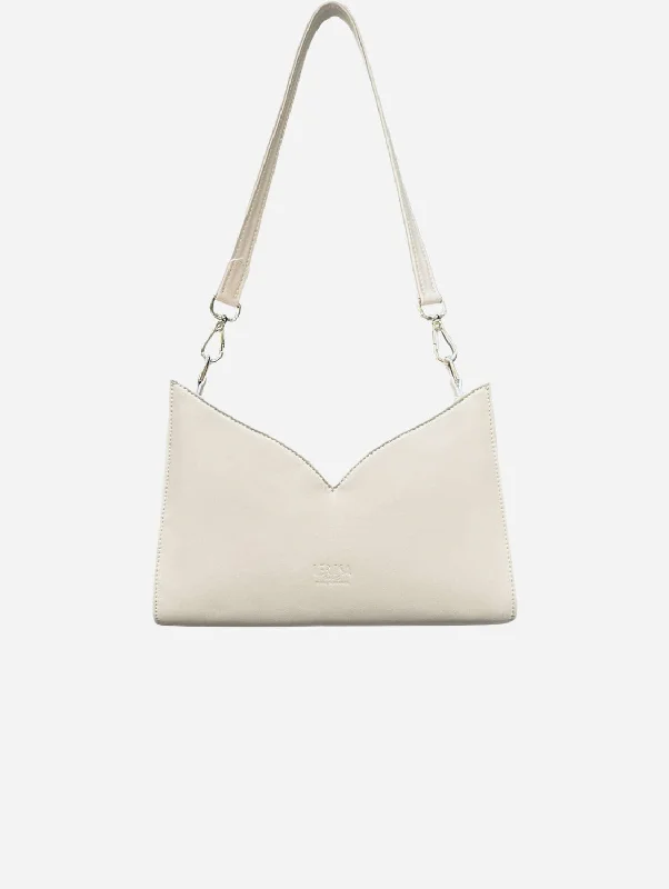 Lerisa Grape Leather Vegan Crossbody Bag | Cream