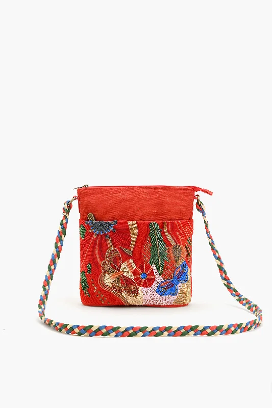 Vermilion Butterfly Bloom Crossbody Bag Affordable Elegance, Grab Yours Now