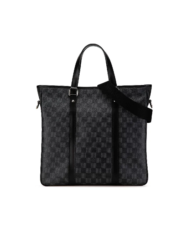 Damier Graphite Tadao PM with Leather Trim and Detachable Strap