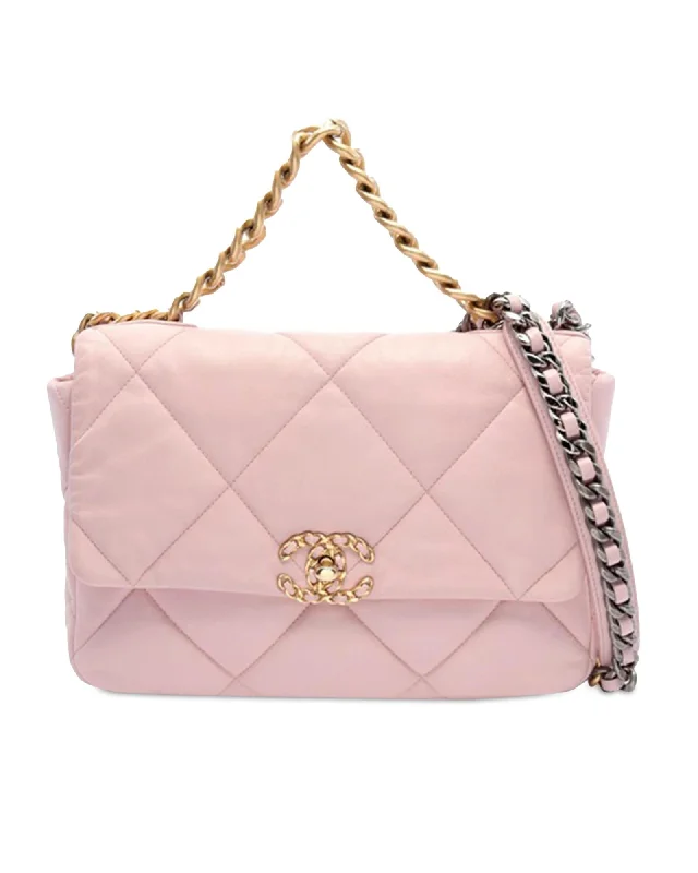 Quilted Lambskin Flap Bag with Gold-Tone Chain Handle