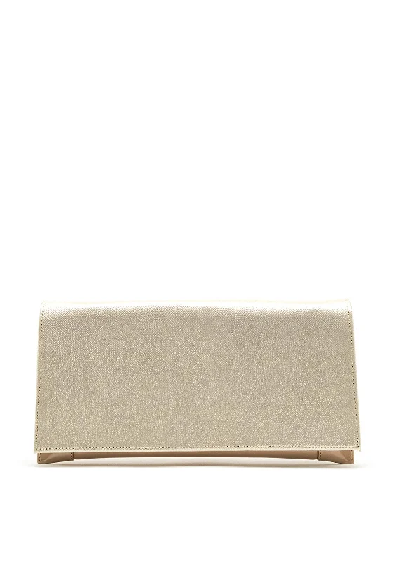 Bioeco by Arka Shimmer Patent Clutch Bag, Gold