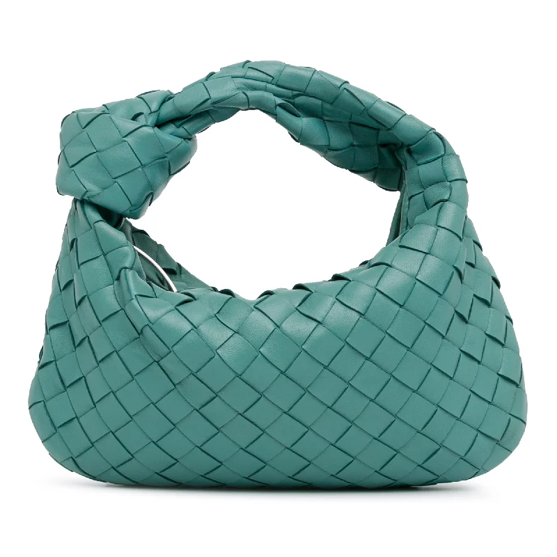 Blue Bottega Veneta Mini Intrecciato Jodie Handbag