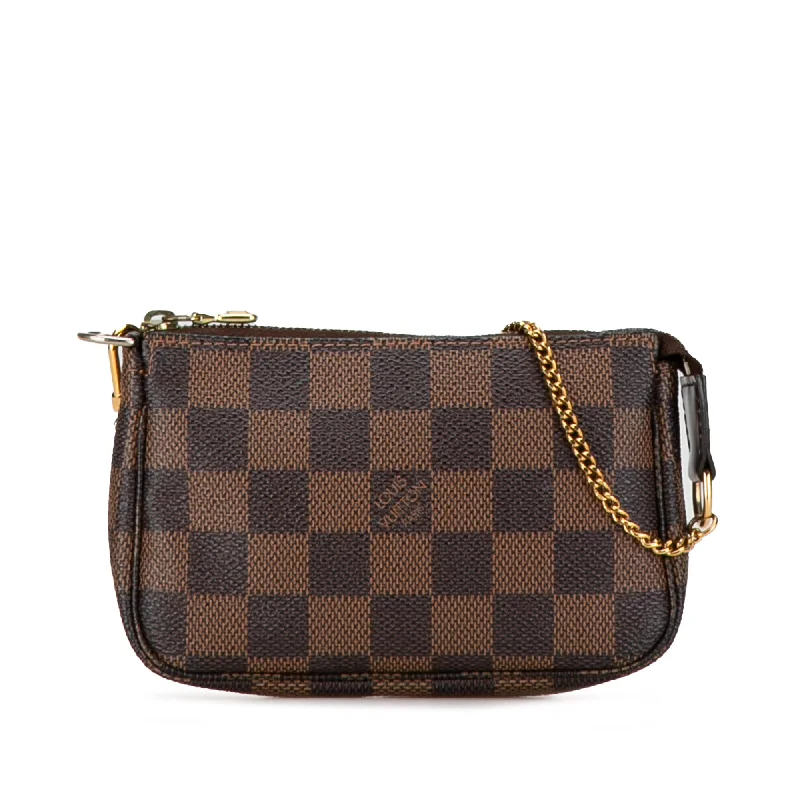 Brown Louis Vuitton Damier Ebene Mini Pochette Accessoires Handbag