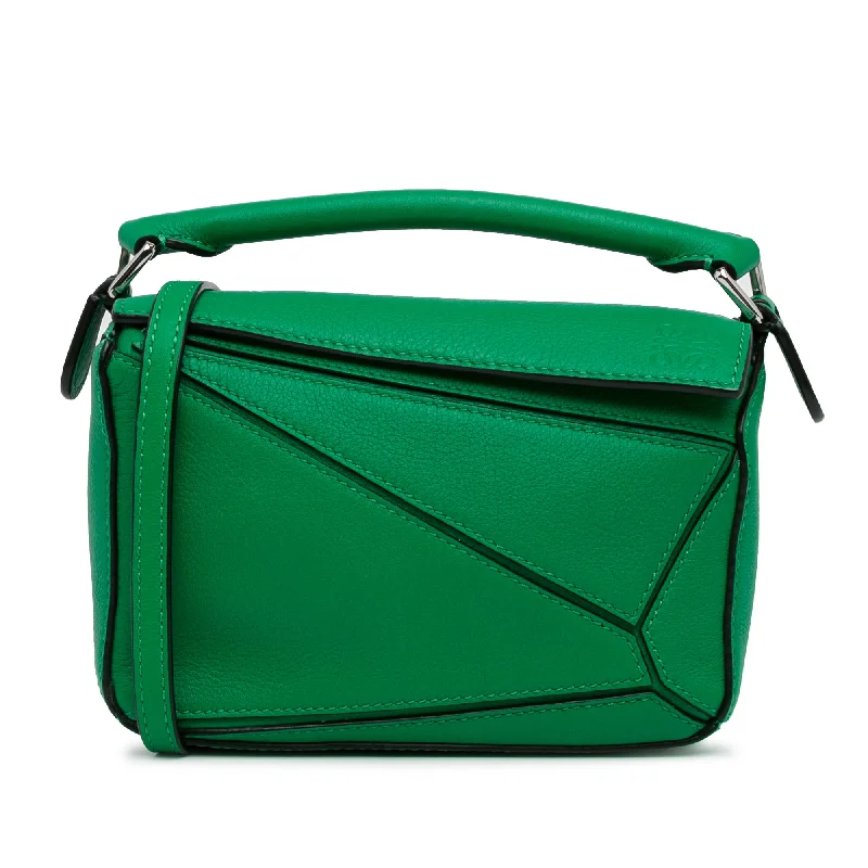 Green LOEWE Mini Puzzle Satchel