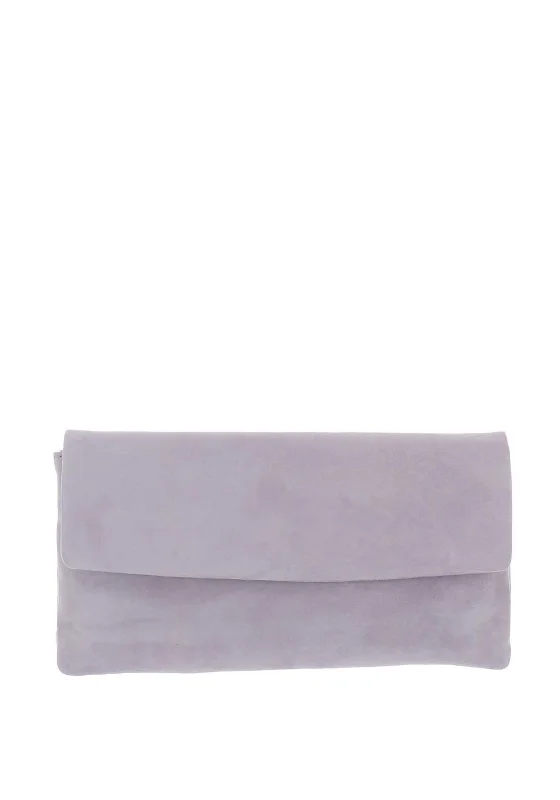 Le Babe Suede Clutch Bag, Mauve