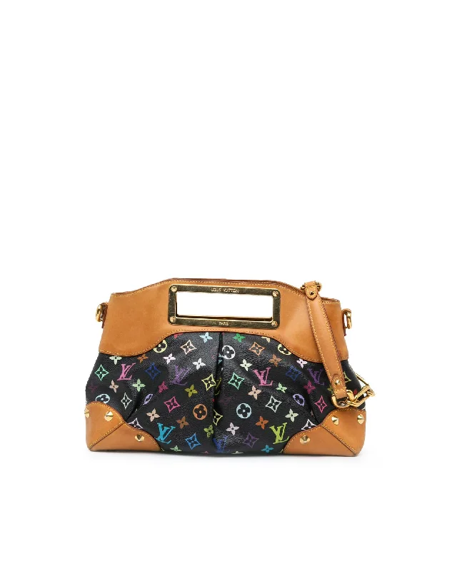 Monogram Canvas Handbag with Studs and Chain Strap