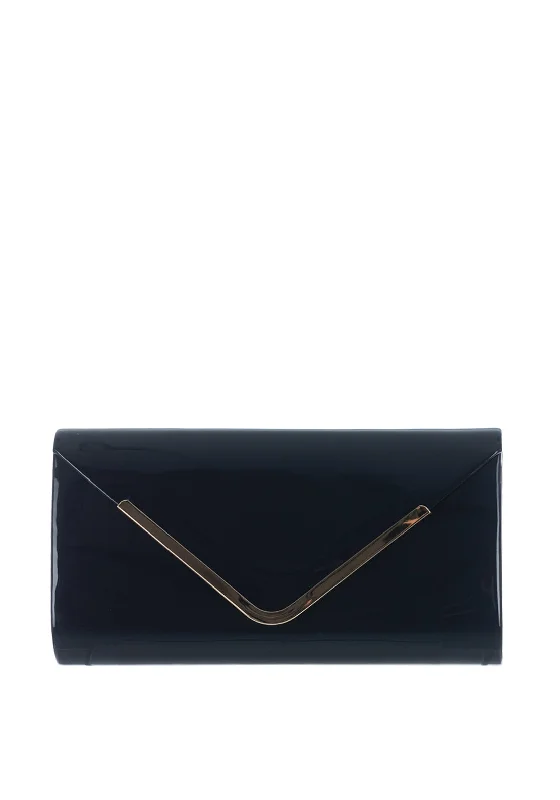 Lunar Patent Envelope Clutch Bag, Navy