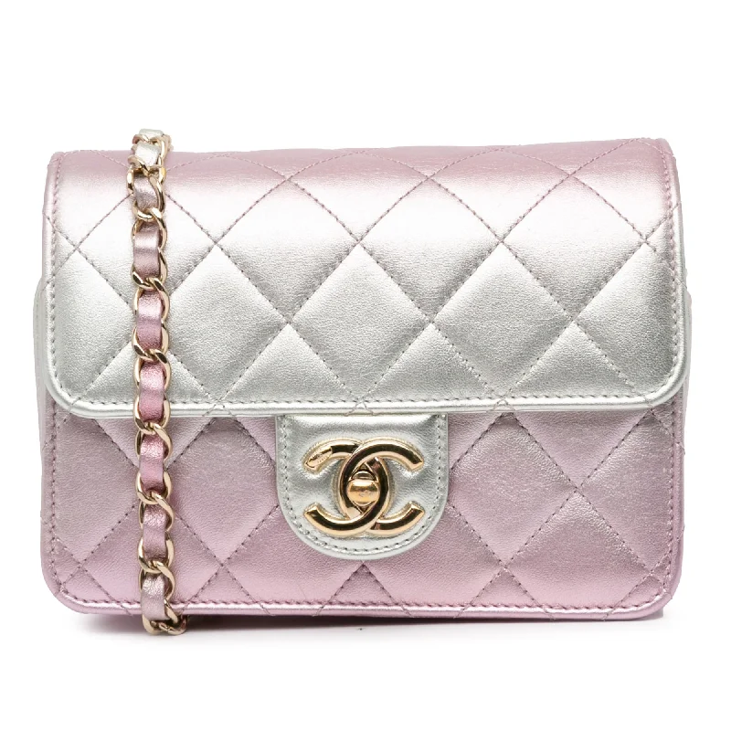 Pink Chanel Mini Metallic Like a Wallet Flap Bag