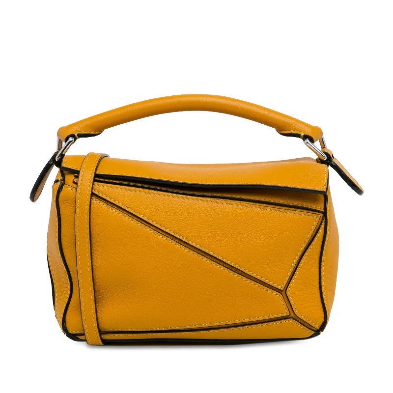 Yellow LOEWE Mini Puzzle Satchel