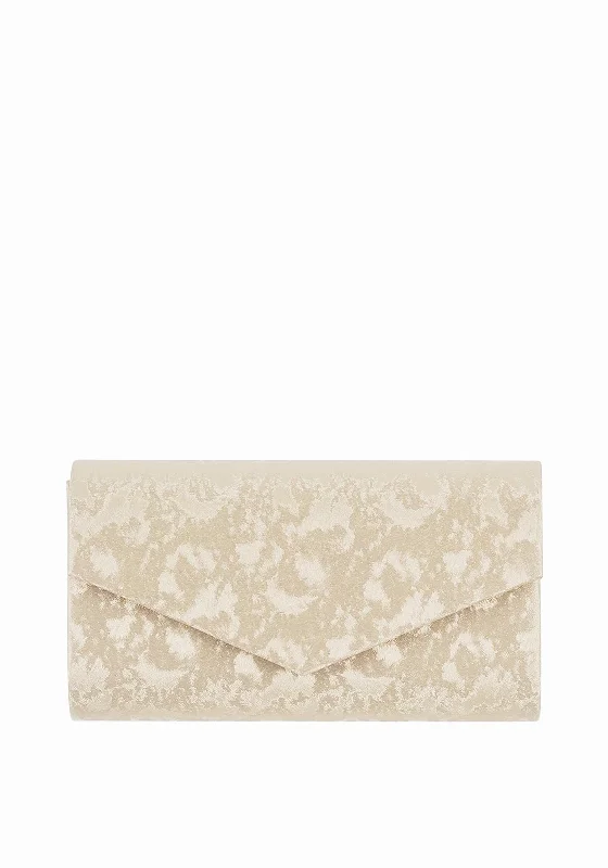 Zen Metallic Print Clutch Bag, Gold