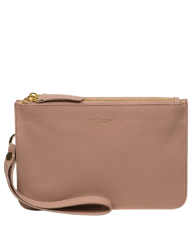 'Addison' Blush Pink Nappa Leather Clutch Bag