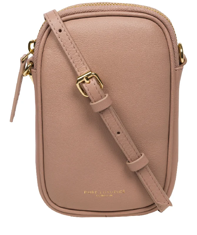 'Alaina' Blush Pink Nappa Leather Cross Body Phone Bag