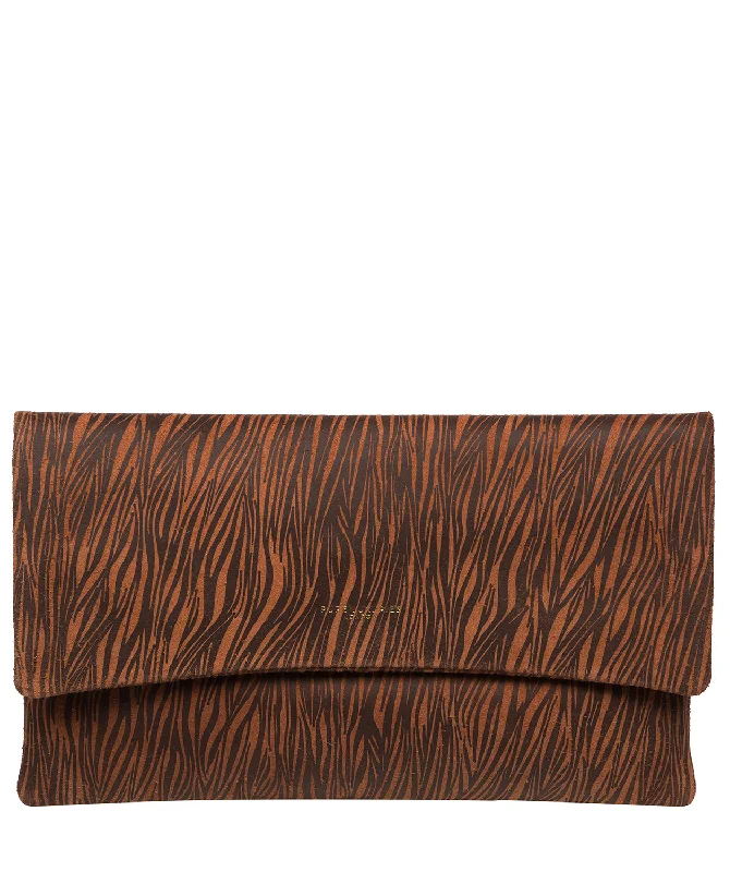 'Amelia' Animal Print Leather Clutch Bag