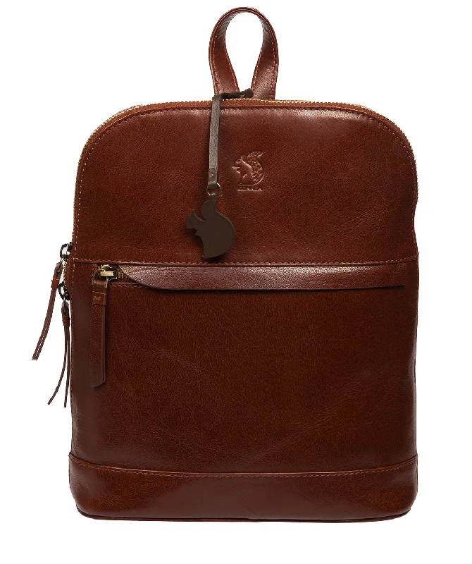 'Amora' Conker Brown Leather Backpack