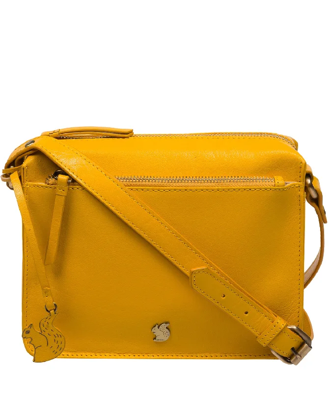 'Aurora' Lemon Drop Leather Cross Body Bag