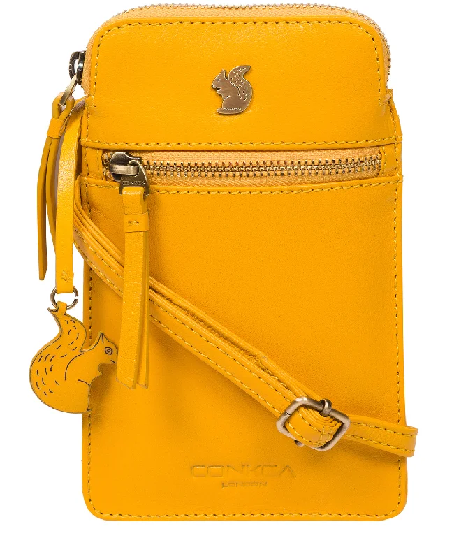 'Bambino' Lemon Drop Leather Cross Body Phone Bag