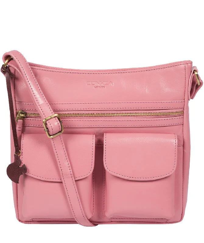 'Bon' Blush Leather Cross Body Bag