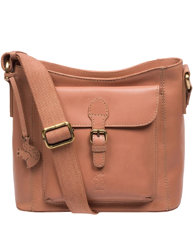 'Carla' Subtle Pink Leather Cross Body Bag