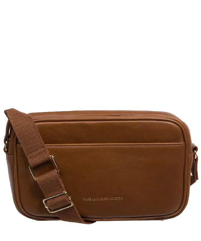 'Dion' Chestnut Nappa Leather Cross Body Bag