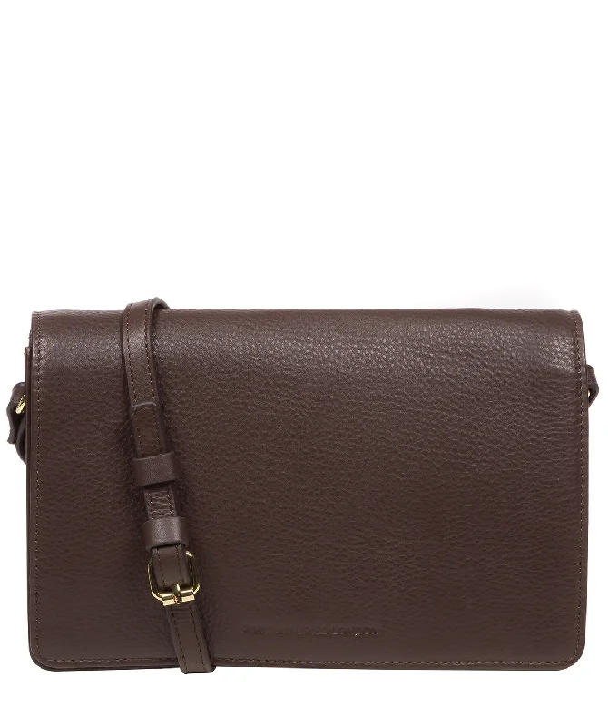 'Gwen' Hot Fudge Nappa Leather Cross Body Bag