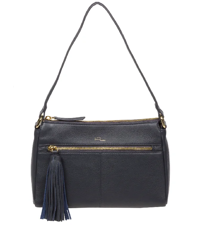 'Isabella' Navy Nappa Leather Grab Bag