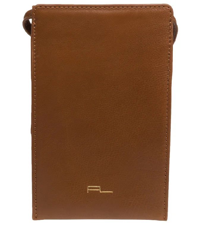 'Lana' Chestnut Nappa Leather Cross Body Phone Bag