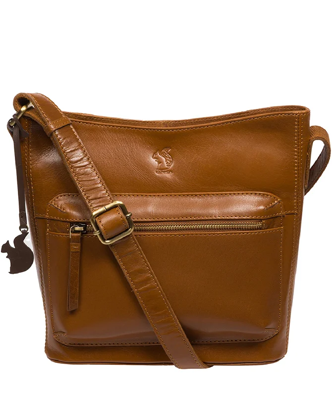 'Liberty' Dark Tan Leather Shoulder Bag