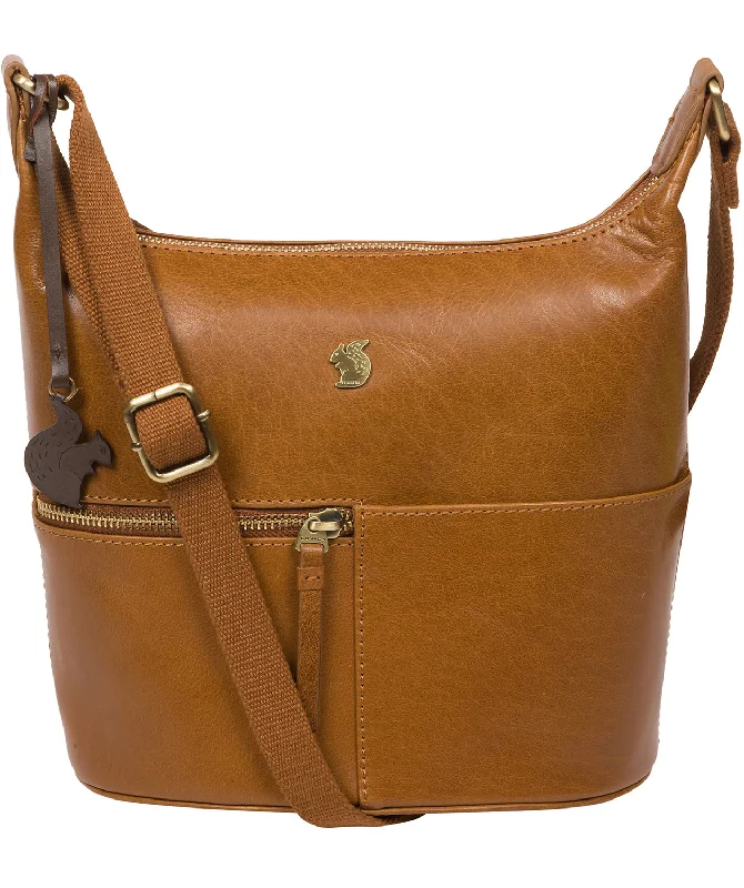 'Little Kristin' Dark Tan Leather Shoulder Bag