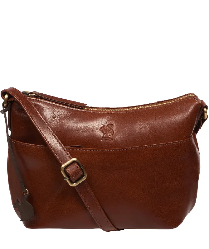 'Merrill' Conker Brown Leather Cross Body Bag