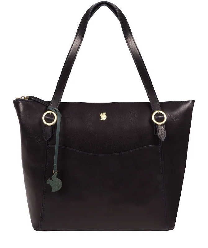 'Mondo' Navy Leather Tote Bag