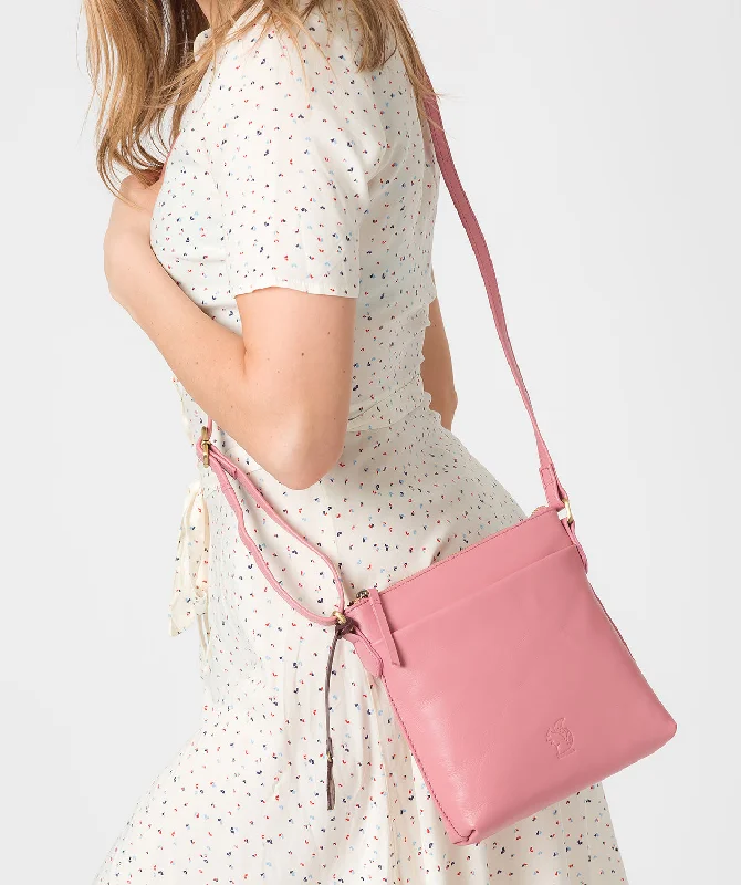 'Nikita' Blush Leather Cross Body Bay