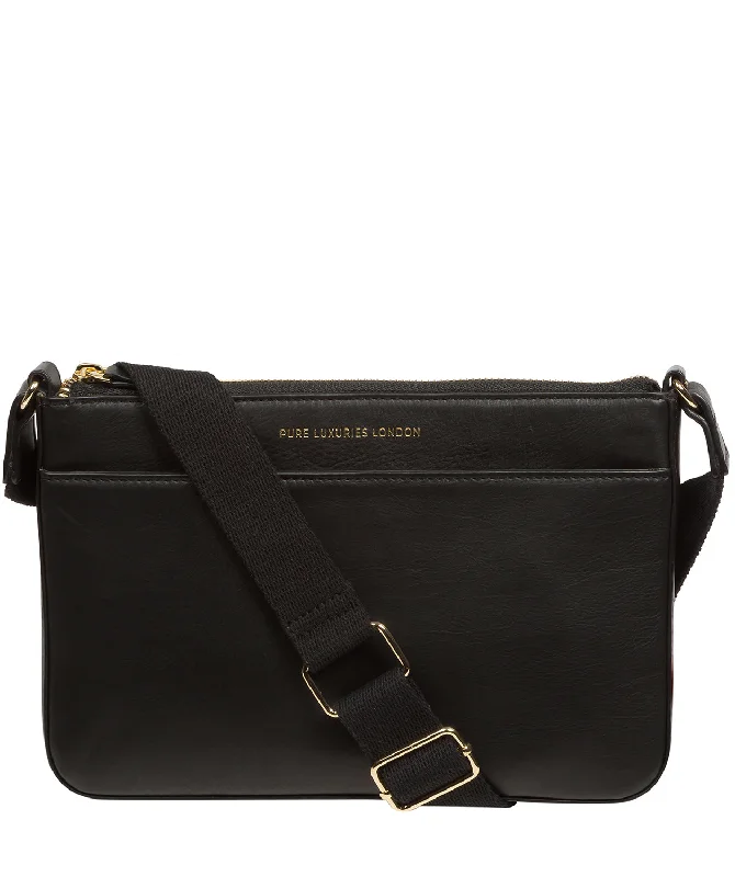 'Raye' Black Nappa Leather Cross Body Bag